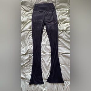 thick black flare leggings